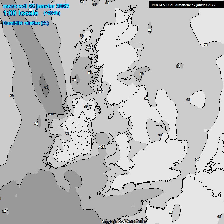 Modele GFS - Carte prvisions 