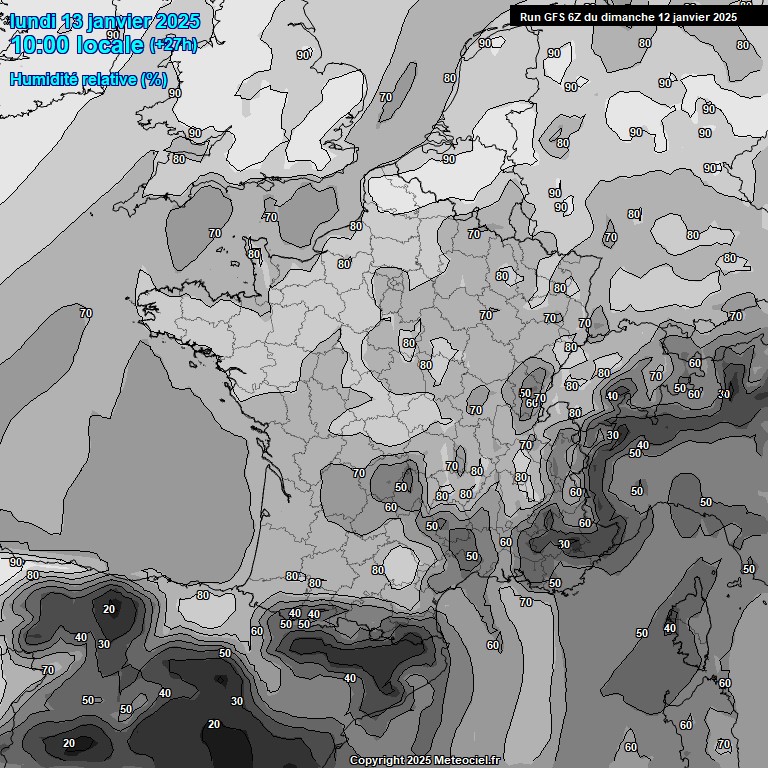 Modele GFS - Carte prvisions 