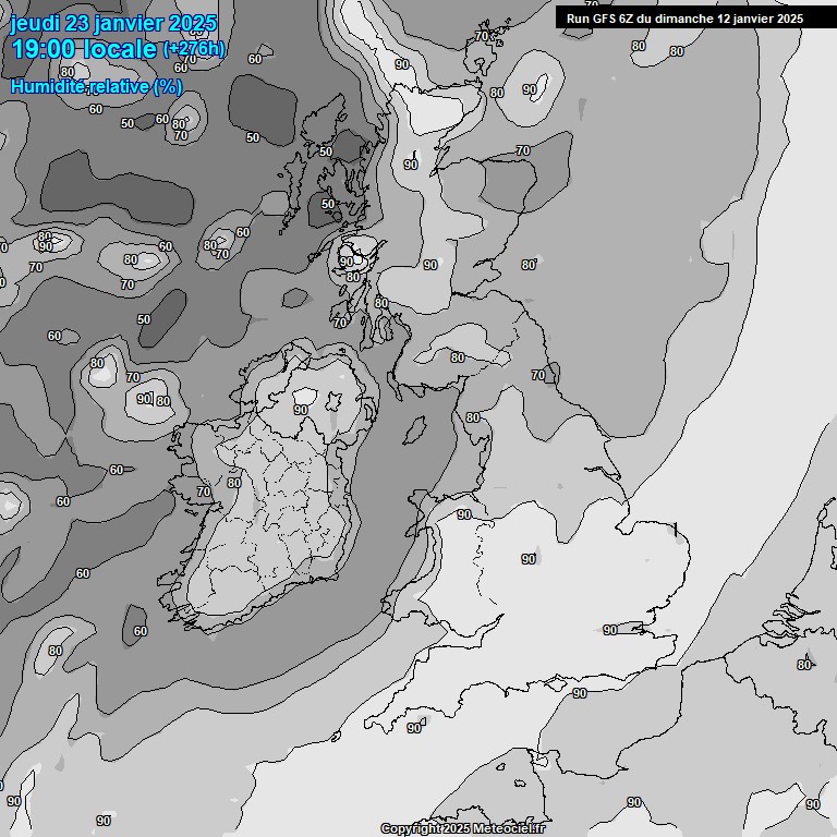 Modele GFS - Carte prvisions 