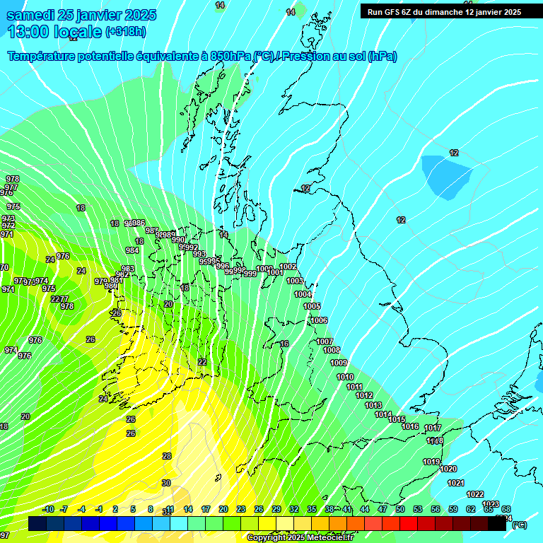 Modele GFS - Carte prvisions 