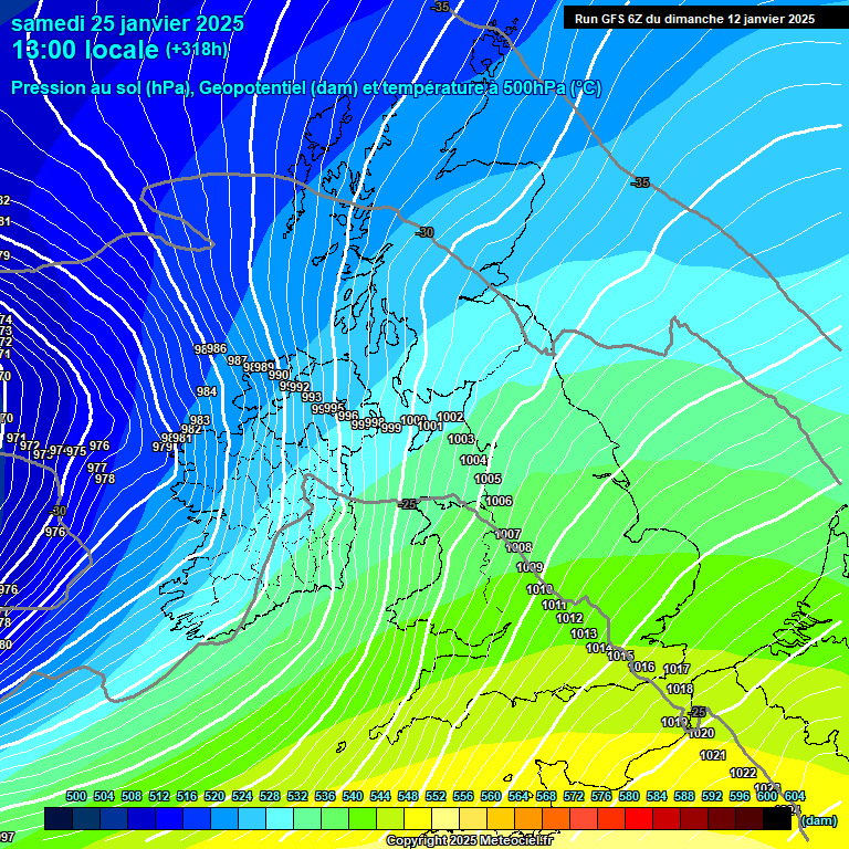 Modele GFS - Carte prvisions 