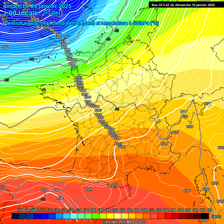 Modele GFS - Carte prvisions 