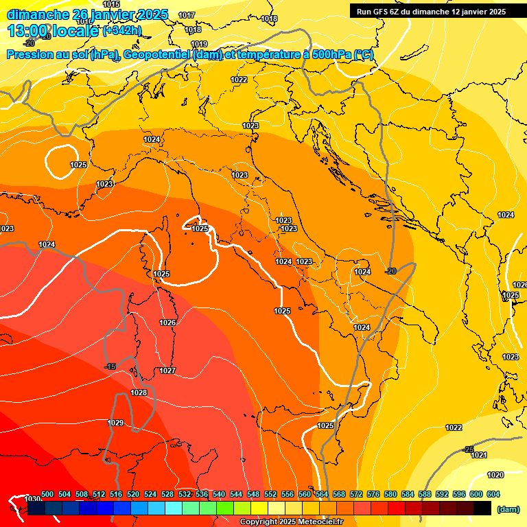 Modele GFS - Carte prvisions 