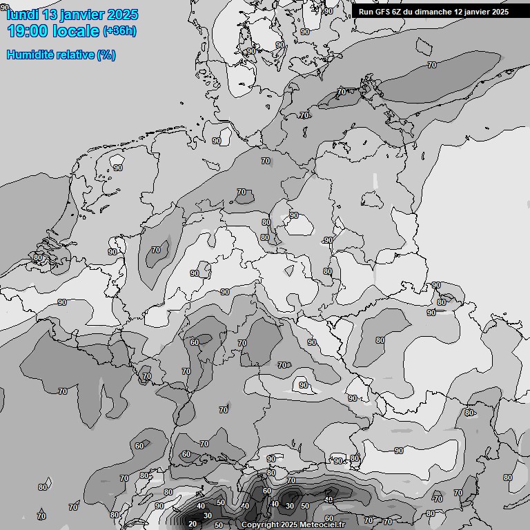 Modele GFS - Carte prvisions 