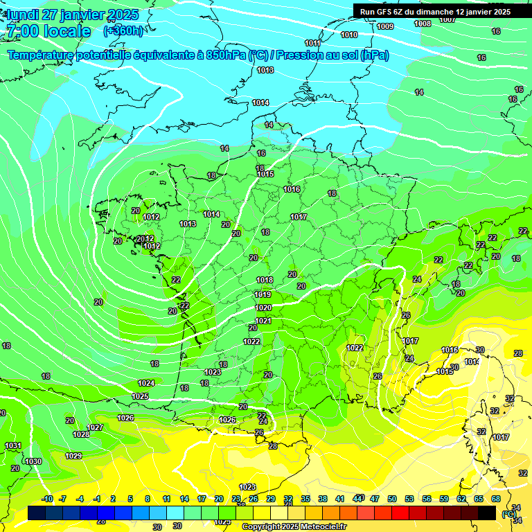 Modele GFS - Carte prvisions 