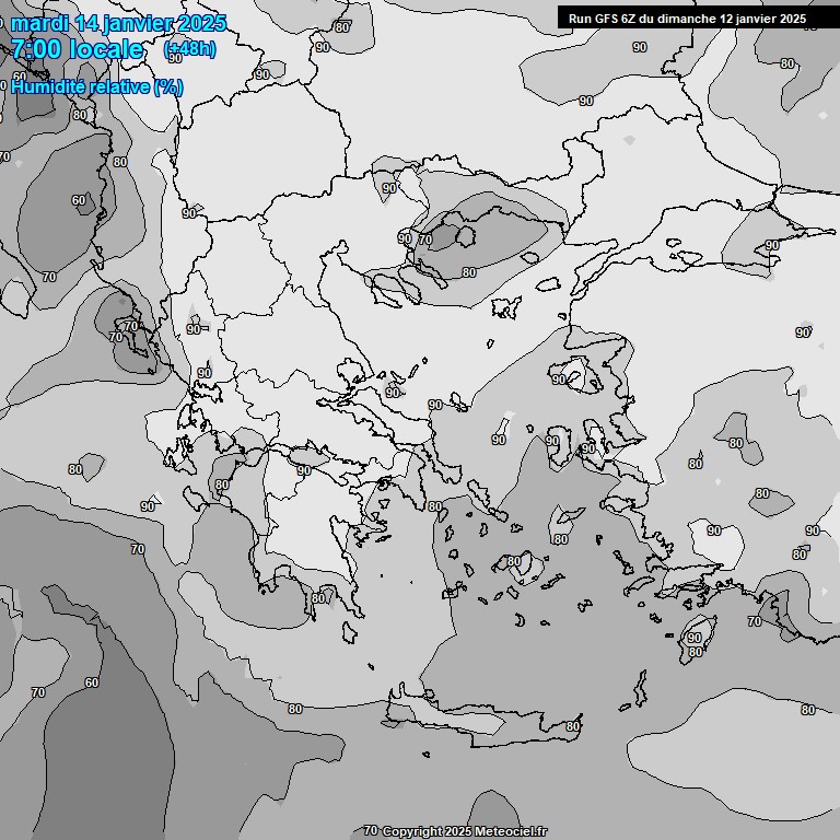 Modele GFS - Carte prvisions 