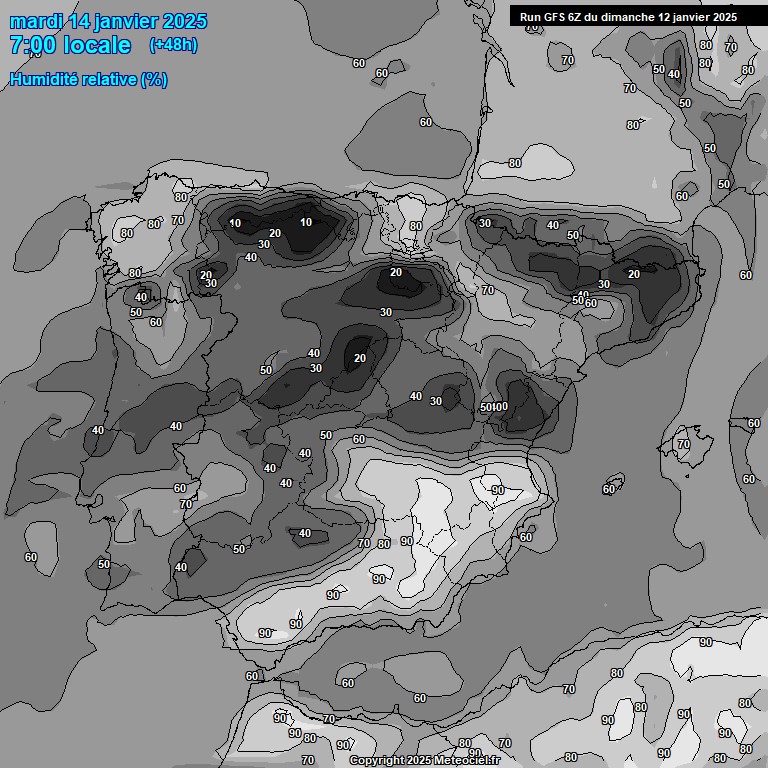 Modele GFS - Carte prvisions 