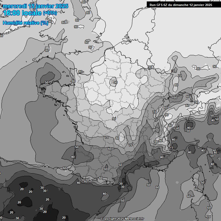 Modele GFS - Carte prvisions 