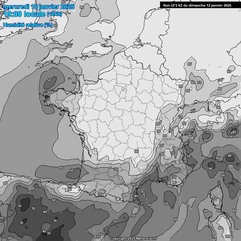 Modele GFS - Carte prvisions 