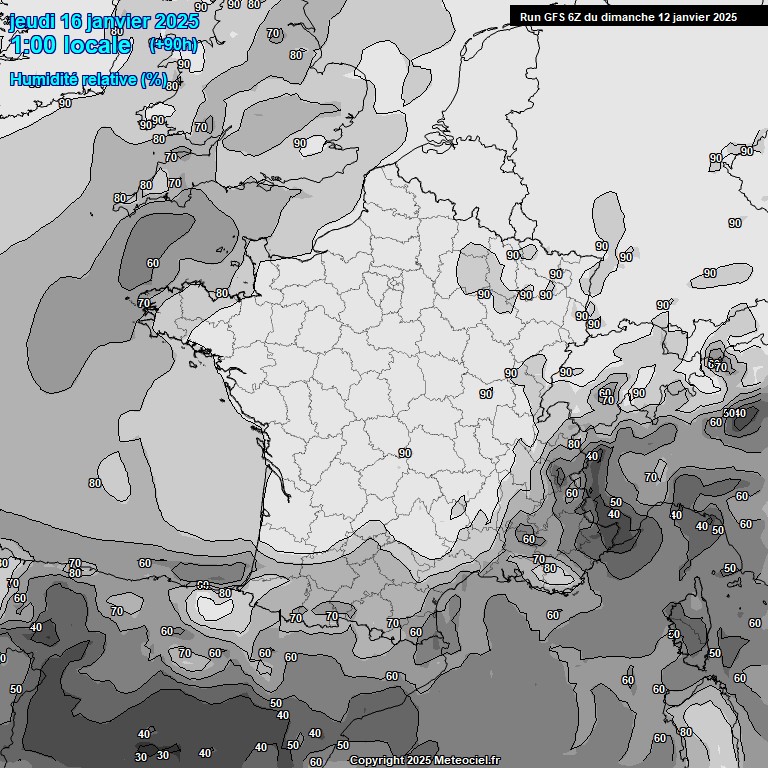 Modele GFS - Carte prvisions 