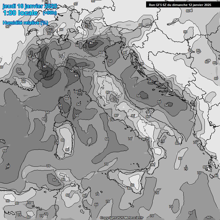 Modele GFS - Carte prvisions 