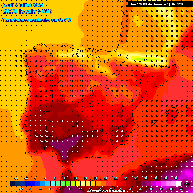 Modele GFS - Carte prévisions 