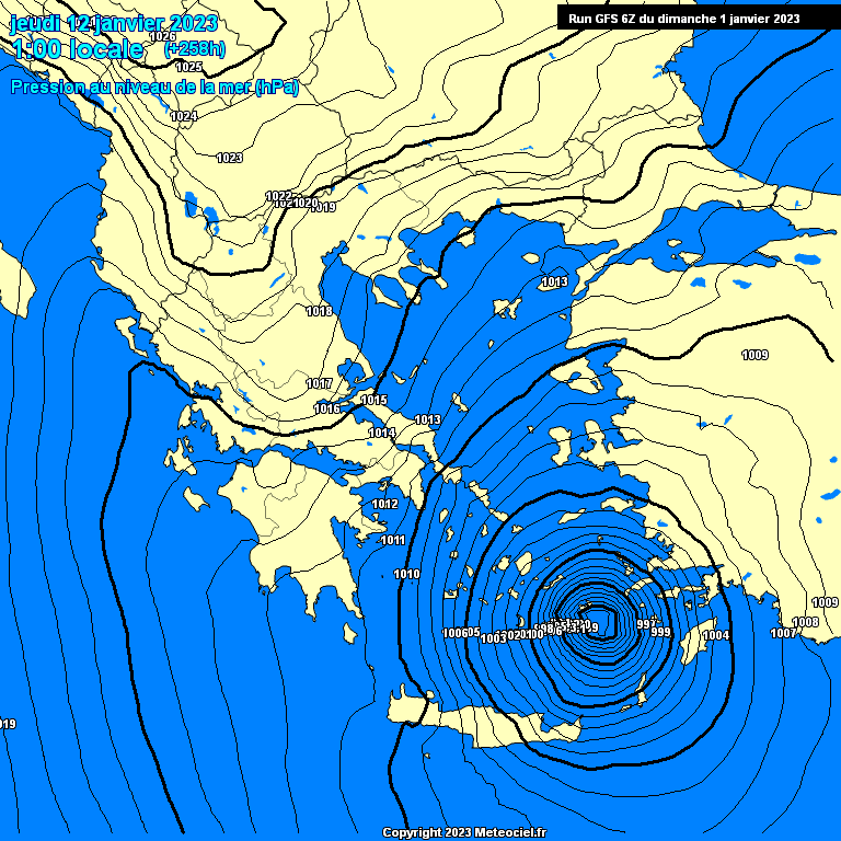 Modele GFS - Carte prévisions