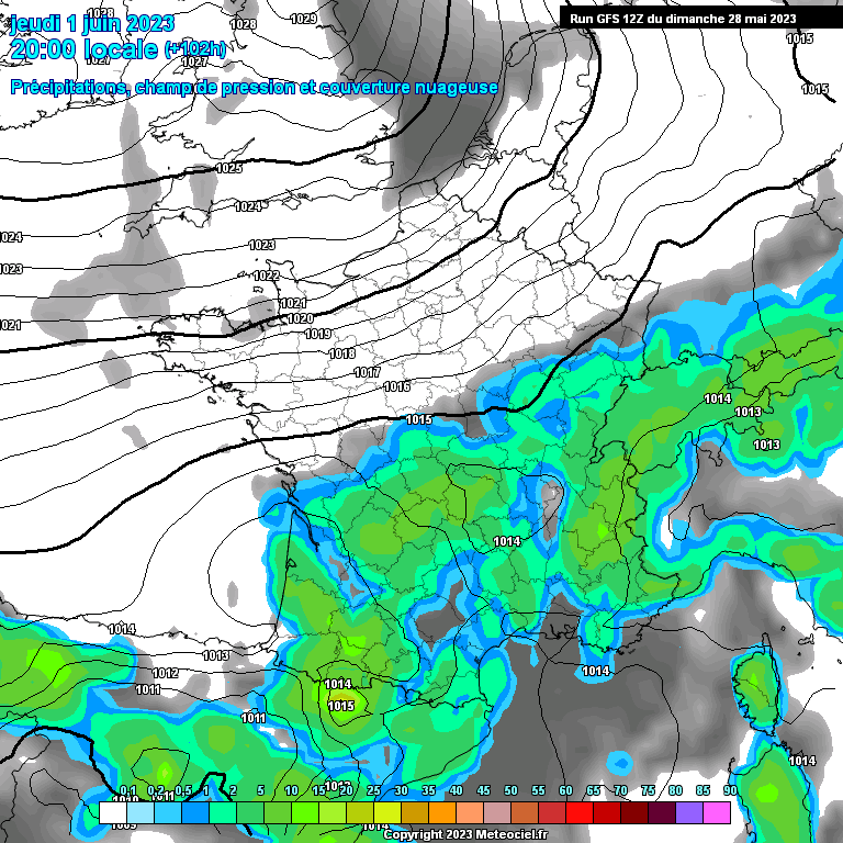 Modele GFS - Carte prvisions 