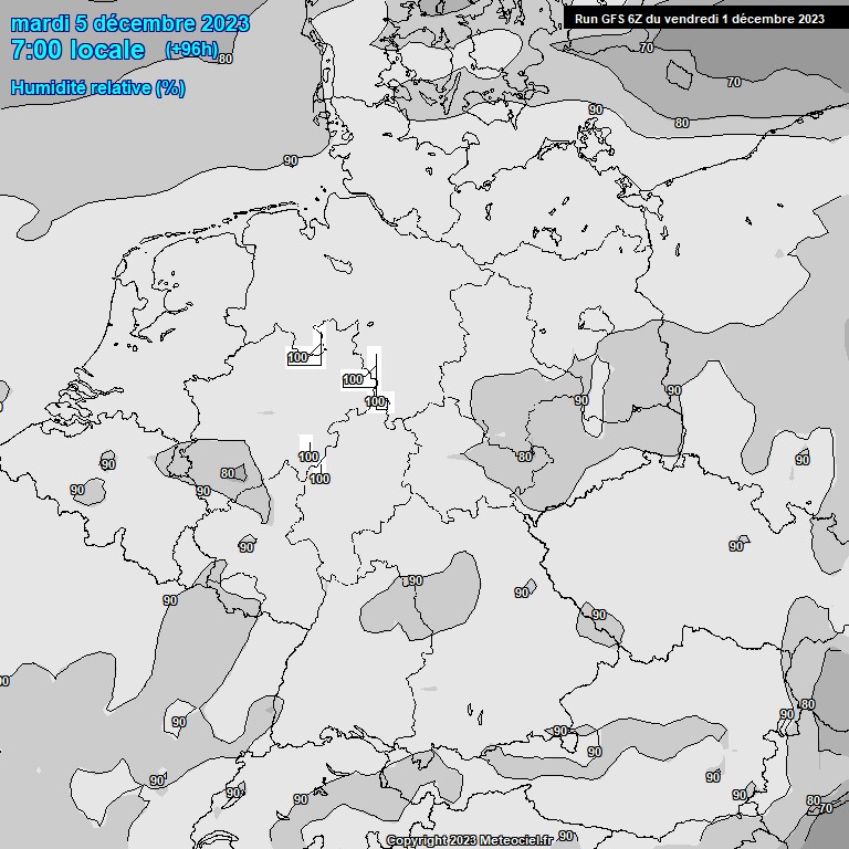 Modele GFS - Carte prvisions 