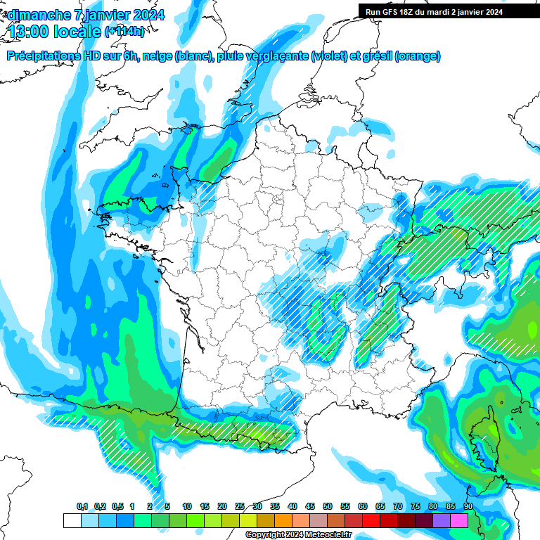 Modele GFS - Carte prévisions