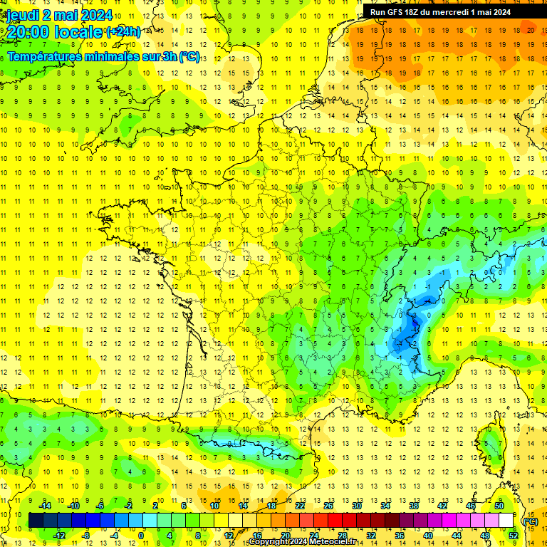 Modele GFS - Carte prvisions 