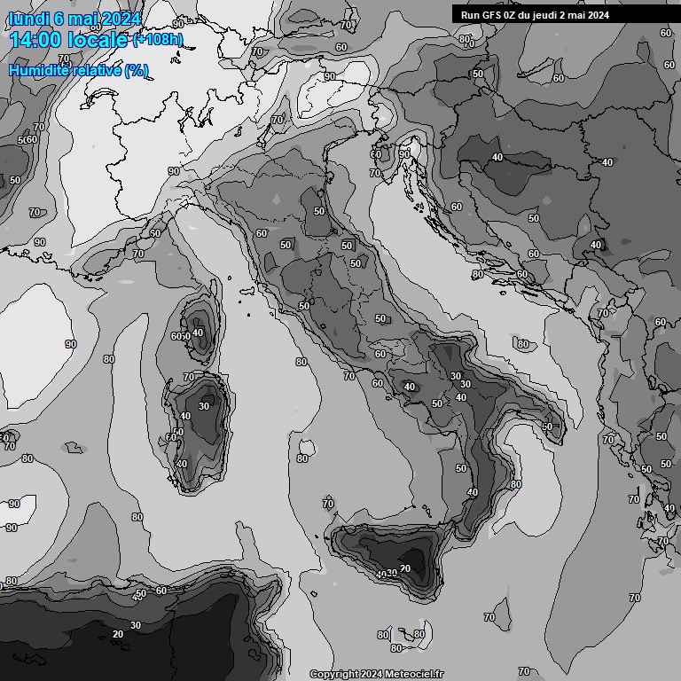 Modele GFS - Carte prvisions 