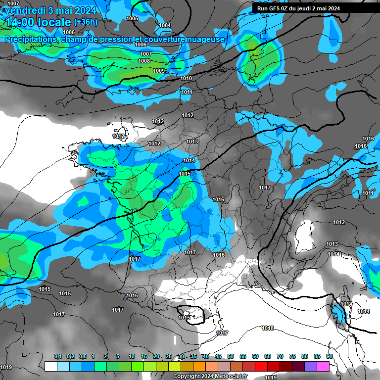 Modele GFS - Carte prvisions 