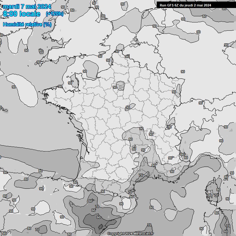 Modele GFS - Carte prvisions 