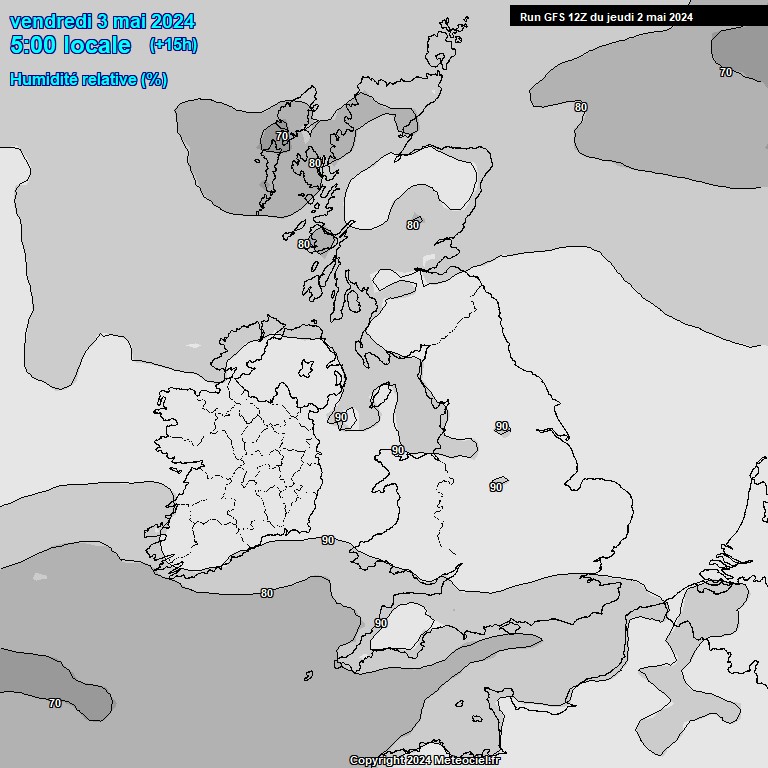 Modele GFS - Carte prvisions 