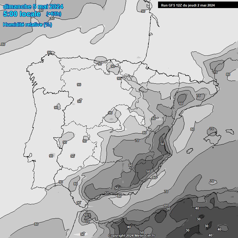 Modele GFS - Carte prvisions 