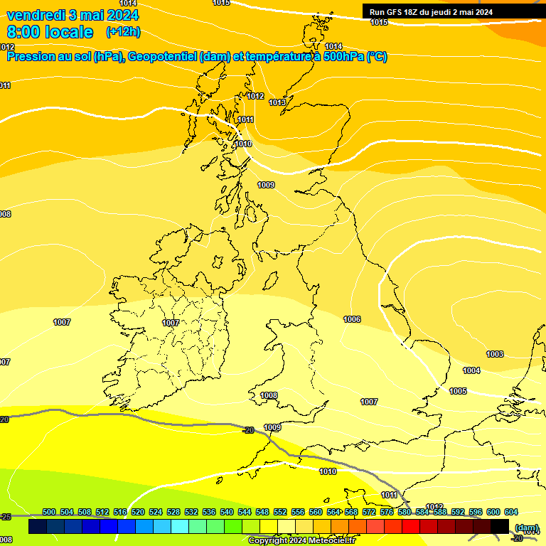 Modele GFS - Carte prvisions 