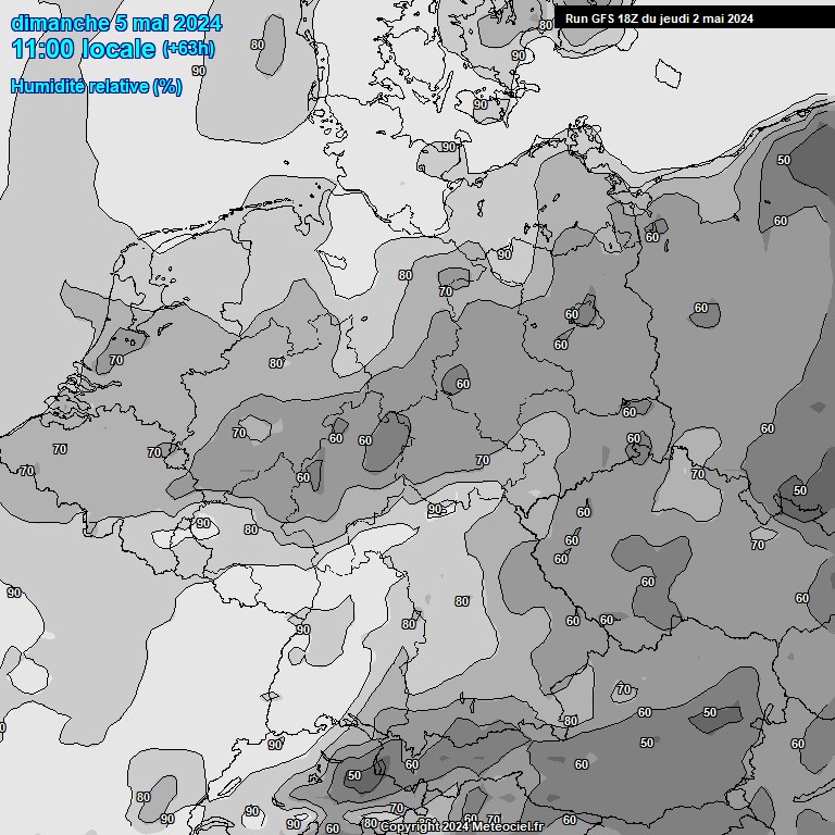 Modele GFS - Carte prvisions 