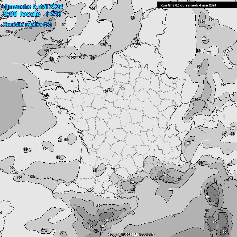 Modele GFS - Carte prvisions 