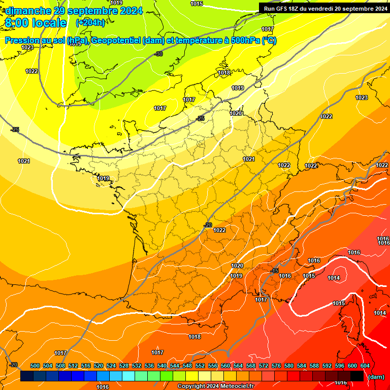 Modele GFS - Carte prvisions 