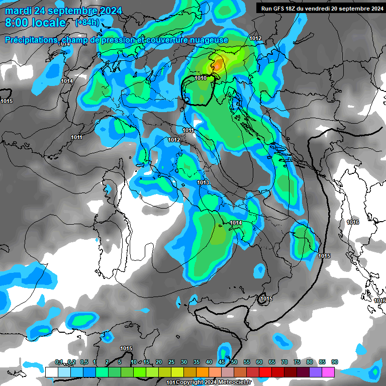 Modele GFS - Carte prvisions 