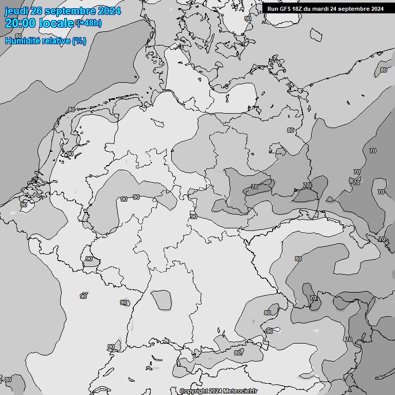 Modele GFS - Carte prvisions 