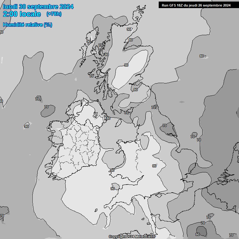 Modele GFS - Carte prvisions 