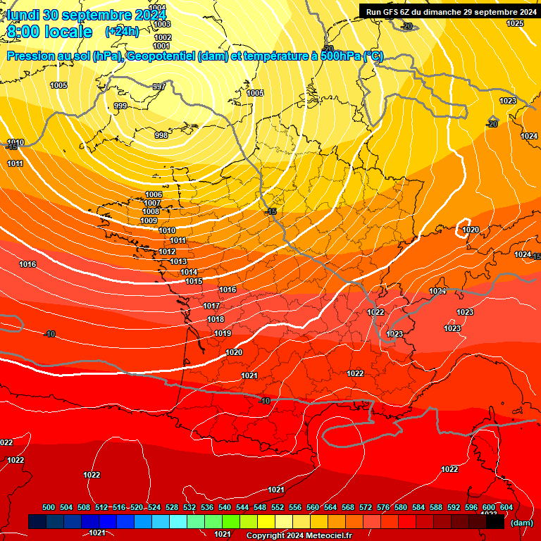 Modele GFS - Carte prvisions 