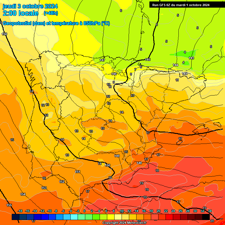 Modele GFS - Carte prvisions 