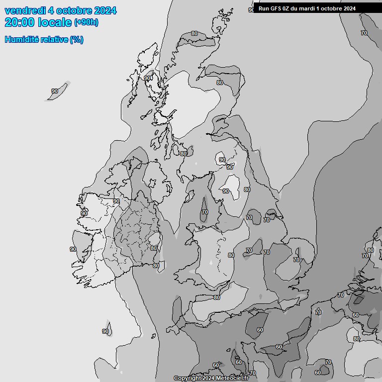 Modele GFS - Carte prvisions 