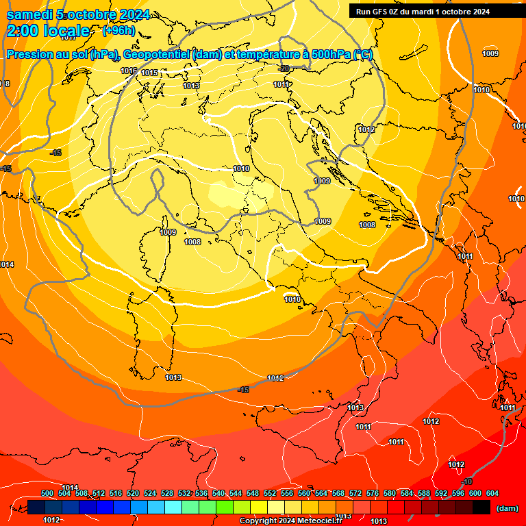 Modele GFS - Carte prvisions 