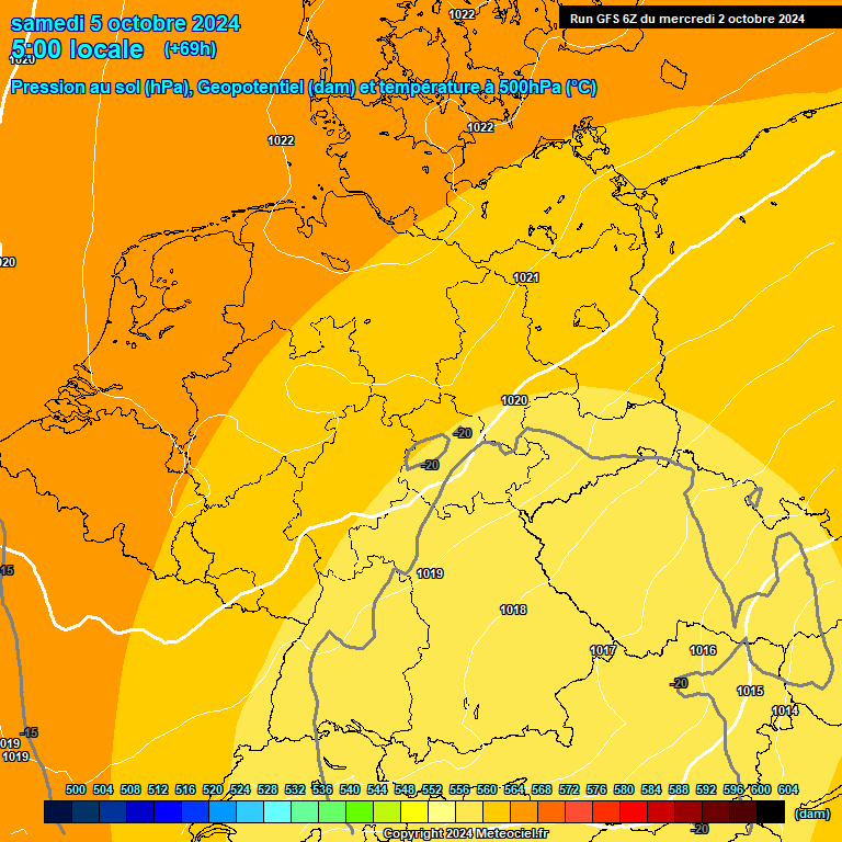 Modele GFS - Carte prvisions 