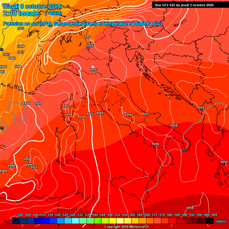 Modele GFS - Carte prvisions 