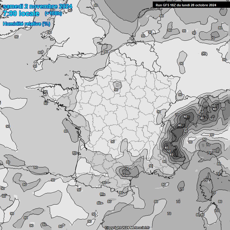 Modele GFS - Carte prvisions 