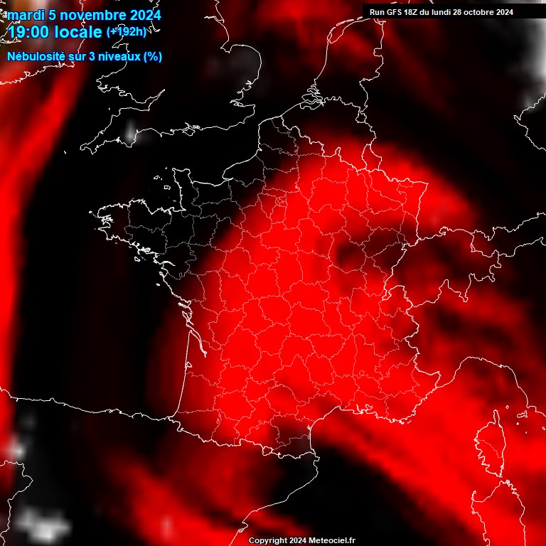 Modele GFS - Carte prvisions 