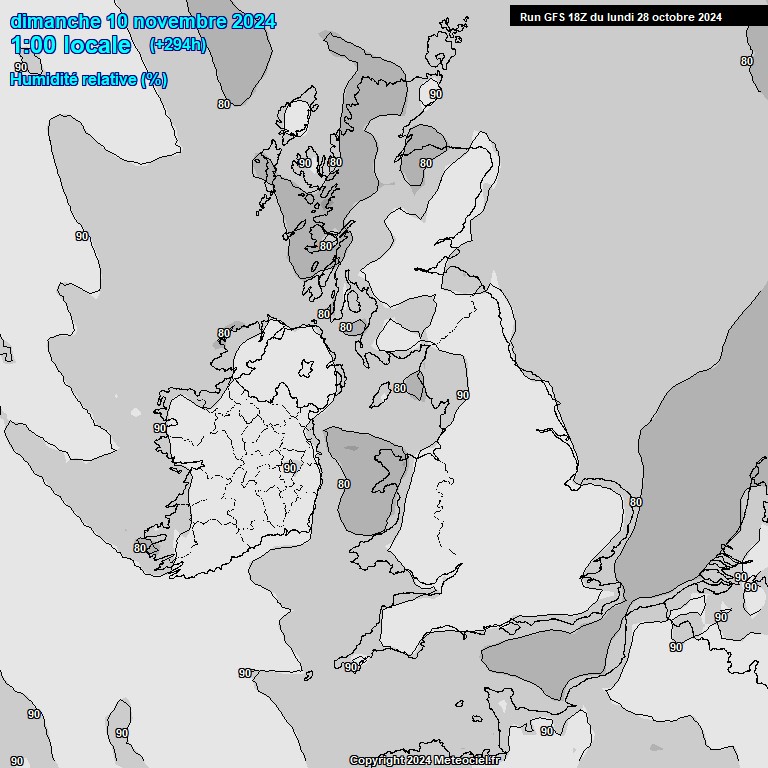 Modele GFS - Carte prvisions 