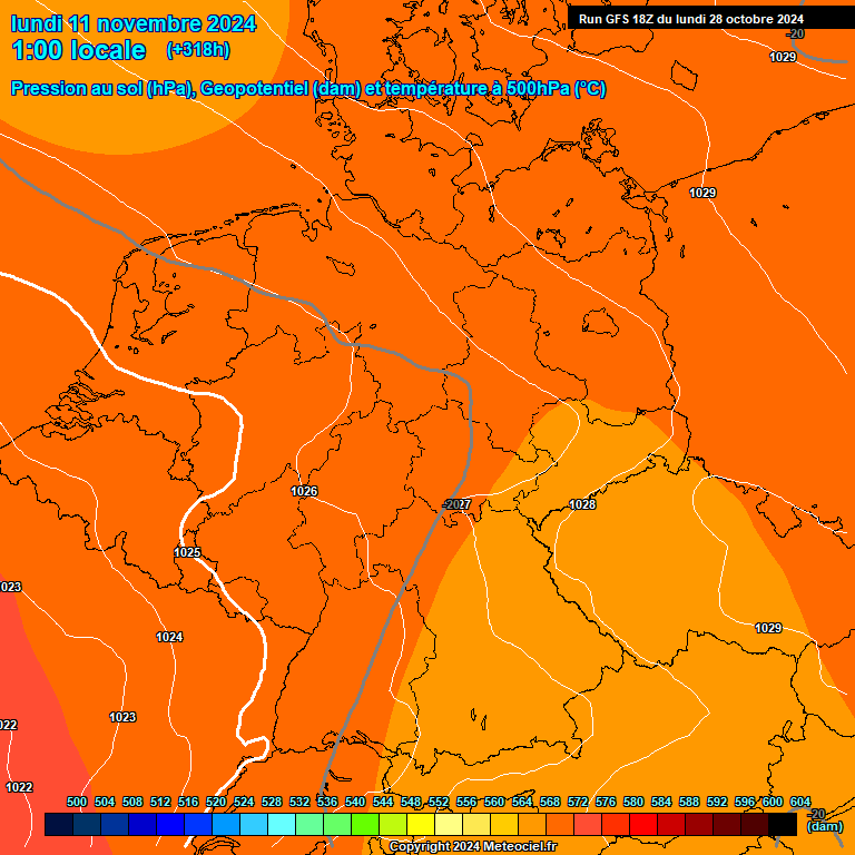 Modele GFS - Carte prvisions 