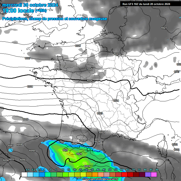 Modele GFS - Carte prvisions 