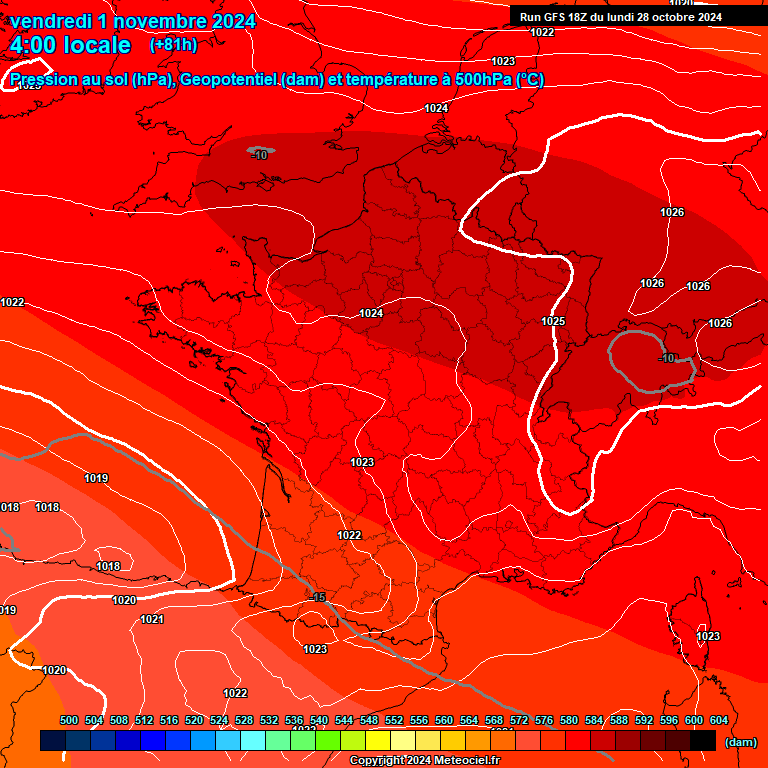 Modele GFS - Carte prvisions 