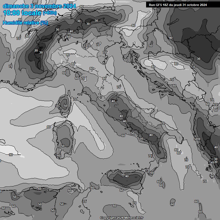 Modele GFS - Carte prvisions 