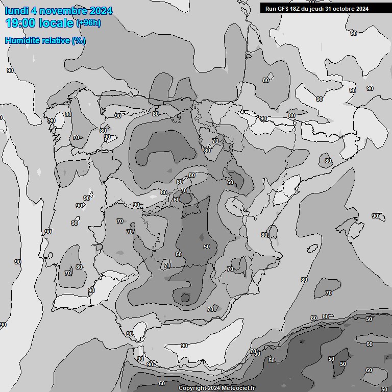 Modele GFS - Carte prvisions 