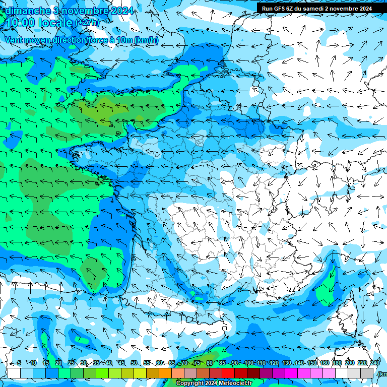 Modele GFS - Carte prvisions 