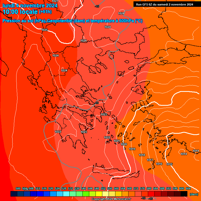 Modele GFS - Carte prvisions 