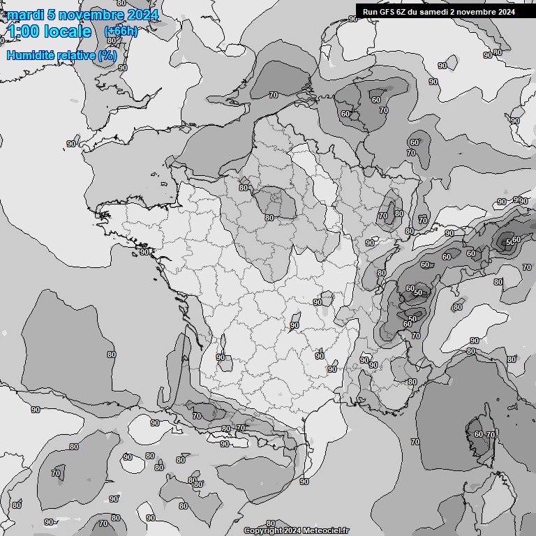 Modele GFS - Carte prvisions 